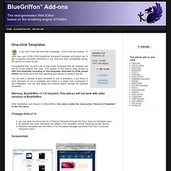 One-click Templates - BlueGriffon Add-ons