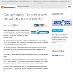 Click4Warranty fully behind new car warranty code of practice
