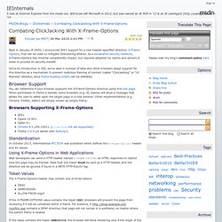 Combating ClickJacking With X-Frame-Options - EricLaw's IEInternals