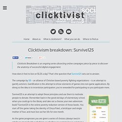 Clicktivism breakdown: Survive125