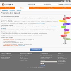ClicManager.fr : Présentation de ClicManager pour les éditeurs qui souhaitent diffuser de la pub sur leur site