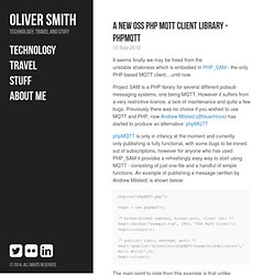 A new OSS PHP MQTT Client Library – phpMQTT