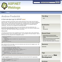 A Client-side Ajax Login for ASP.NET - Andrew Frederick