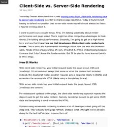 Client-Side vs. Server-Side Rendering