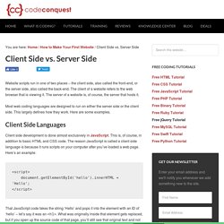 Client Side vs. Server Side