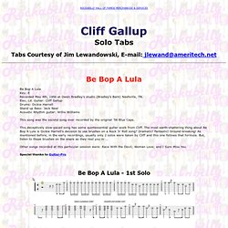 Cliff Gallup Tabs / Be Bop A Lula