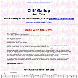 Cliff Gallup Tabs / Race with the Devil