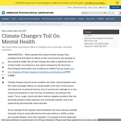 APA: Climate Change's Toll on Mental Health