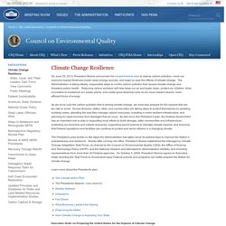 White House - Climate Change Resilience