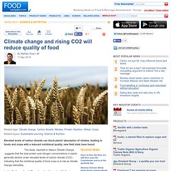 Climate change and rising CO2 will reduce quality of food