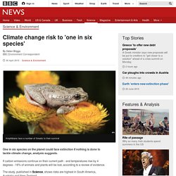 Climate change risk to 'one in six species' - BBC News
