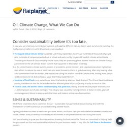 Oil, Climate Change, What We Can Do - Flat Planet
