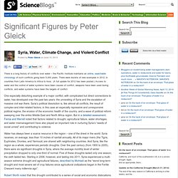 Syria, Water, Climate Change, and Violent Conflict – Significant Figures by Peter Gleick