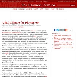 A Bad Climate for Divestment
