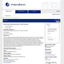 urn:nbn:se:norden:org:diva-3880 : Nordic Climate Finance Opportunities : The NCF Case Study