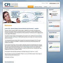 CFI - Climate Change, Financial Markets and Innovation: CFI Home