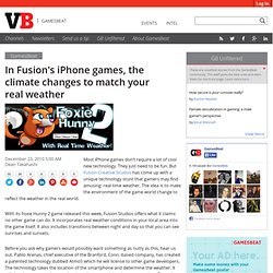 In Fusion’s iPhone games, the climate changes to match your real weather