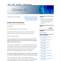 Climate ‘limits’ and timelines