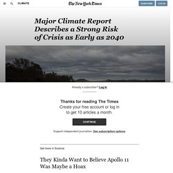 Major Climate Report Describes a Strong Risk of Crisis as Early as 2040