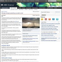 Article: Climate change speeding up water cycle