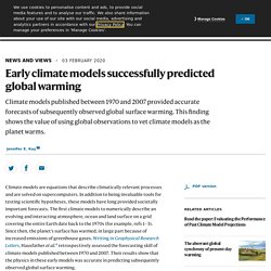 Early climate models successfully predicted global warming