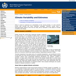 Climate Variability and Extremes