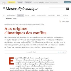 Aux origines climatiques des conflits, par Agnès Sinaï (Le Monde diplomatique, août 2015)