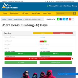 Mera Peak Climbing, Climb Mera peak with Expert Sherpa Guide
