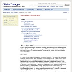 Learn About Clinical Studies - ClinicalTrials.gov