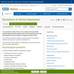 Clinical depression - Symptoms