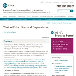 ASAH Clinical education and supervision