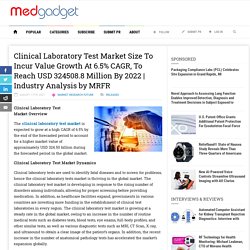 Clinical Laboratory Test Market Size To Incur Value Growth At 6.5% CAGR, To Reach USD 324508.8 Million By 2022