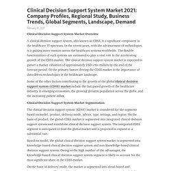 Clinical Decision Support System Market 2021: Company Profiles, Regional Study, Business Trends, Global Segments, Landscape, Demand – Telegraph