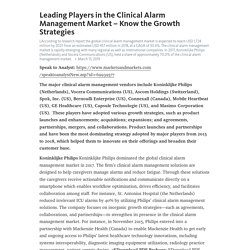 Leading Players in the Clinical Alarm Management Market – Know the Growth Strategies