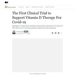 The First Clinical Trial to Support Vitamin D Therapy For Covid-19