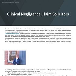 Clinical Negligence Claim Solicitors
