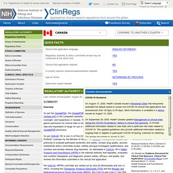 Clinical Research Regulation For Canada