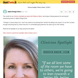 Clinician Spotlight- Rebecca Baker, LCSW-C
