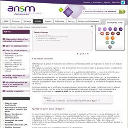 ANSM : Les essais cliniques