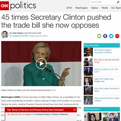 45 times Clinton pushed the trade bill she now opposes - CNNPolitics.com