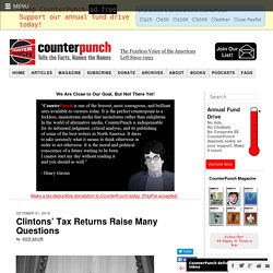 Clintons’ Tax Returns Raise Many Questions