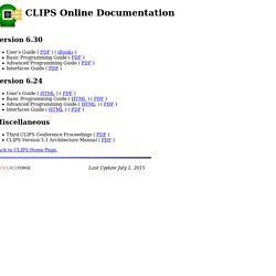 CLIPS Online Documentation