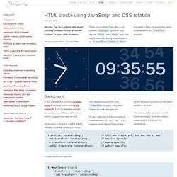 HTML clocks using JavaScript and CSS rotation
