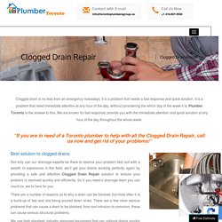 Clogged Drain Repair Toronto