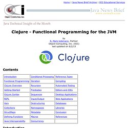 Clojure - Functional Programming for the JVM