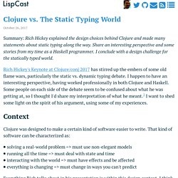 Clojure vs. The Static Typing World
