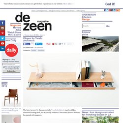 Clopen shelf with secret drawer by Torafu Architects
