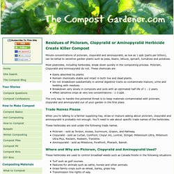 Residues of Picloram, Clopyralid or Aminopyralid Herbicide Create Killer Compost