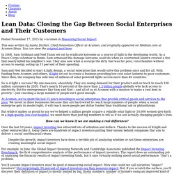 Lean Data: Closing the Gap Between Social Enterprises and Their Customers - +Acumen