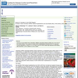 CDC EID JUIN 2008. Au sommaire: Adult Clostridium difficile–related Hospitalizations, United States, 2000–2005